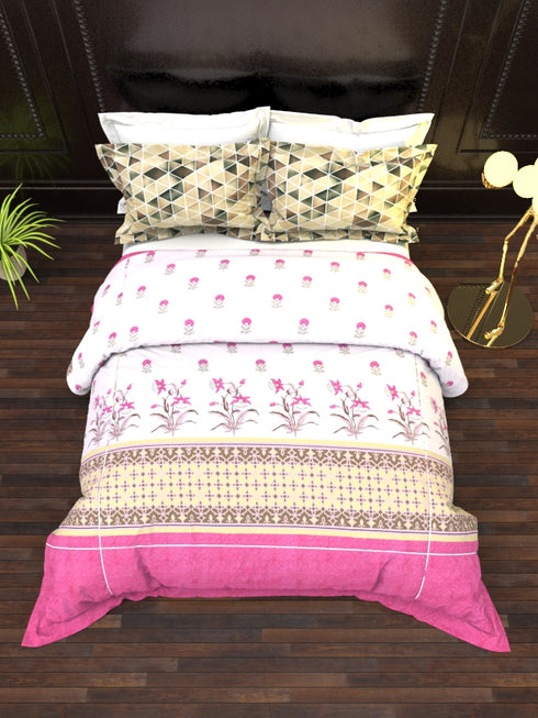 The White Moss DC London Double Bed 100% Cotton bedsheet with 2 pillow covers